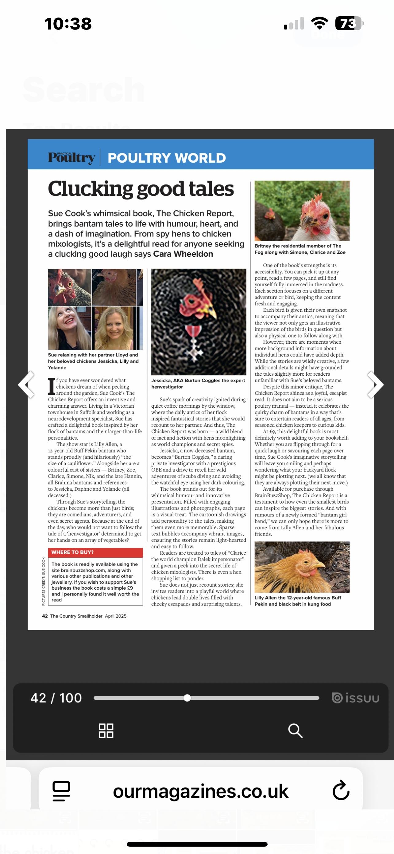 The Chicken Report by Sue Cook
