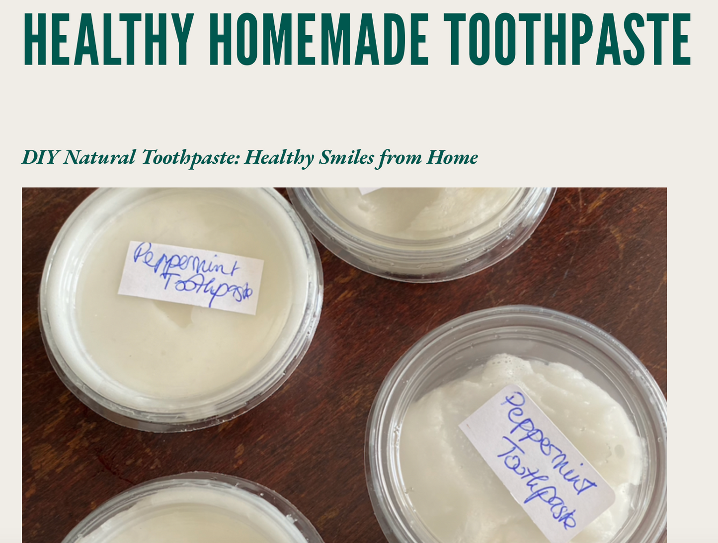 Make Your Own Toothpaste Course and Deodorant Course