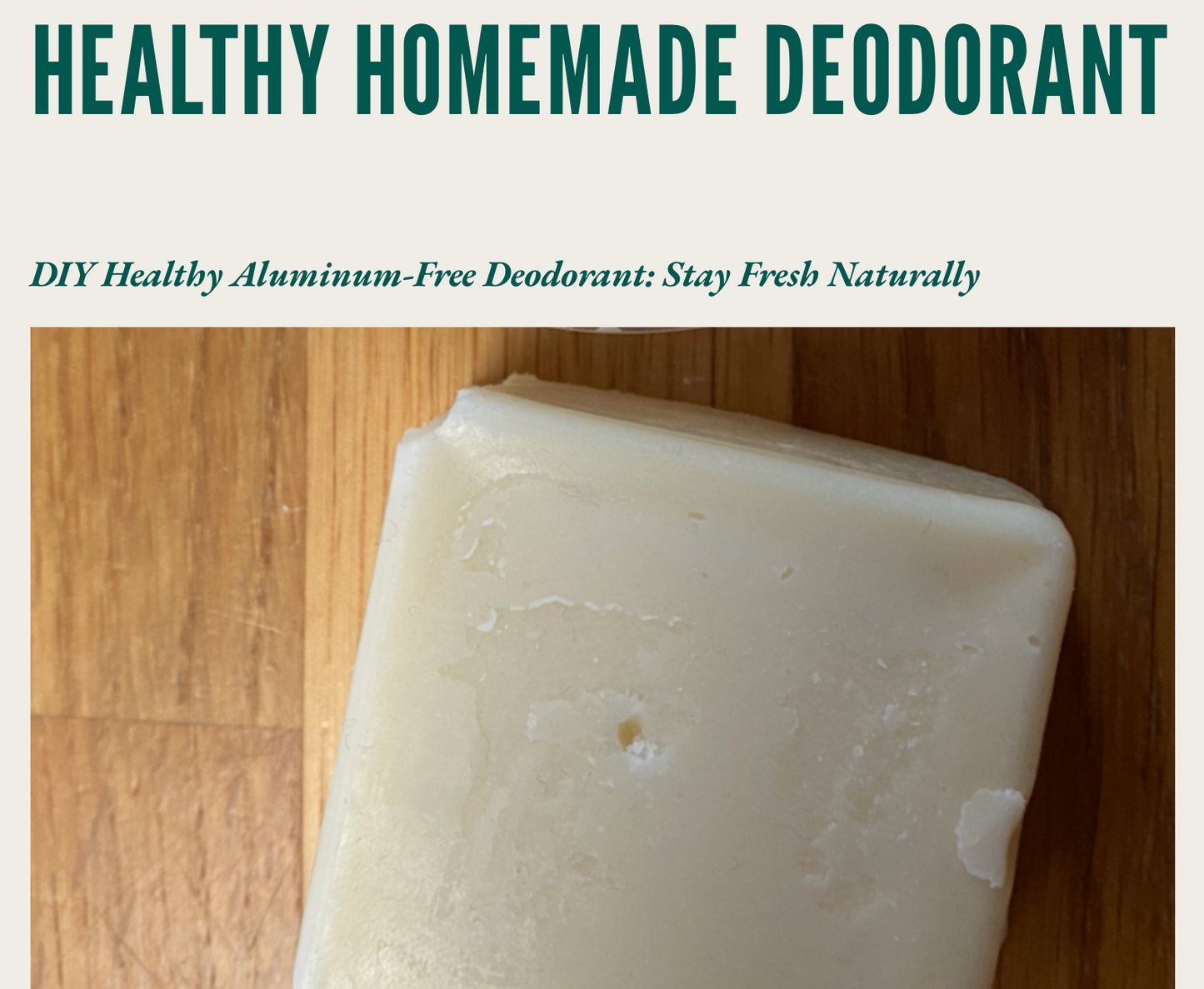 Make Your Own Toothpaste Course and Deodorant Course